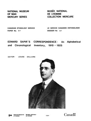 cover image of Edward Sapir's correspondence